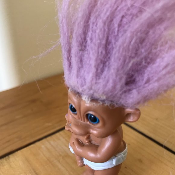 Blue Eye Baby Troll TNT Set of 3 Plastic Figures 1992 SOMA Pink Green Lilac Hair - Picture 8 of 11